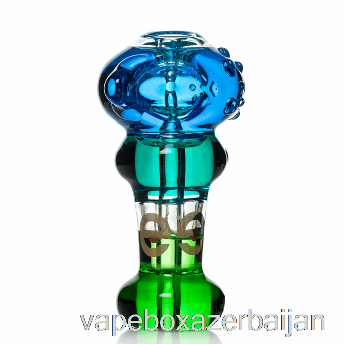 Vape Smoke Cheech Glass Triple Freezable Spoon Hand Pipe Blue / Teal / Green